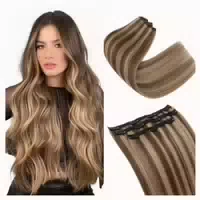 Extensions Clip in Echthaar 50cm #4p27 Schokoladenbraun Dunk 1 st