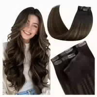 Extensions Clip in Echthaar Balayage Braun 35cm 35cm 7pcs 4 1 st