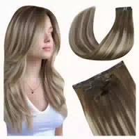 Extensions Clip Echthaar Braun 45cm 7pcs 2 5#8 60 8 Invisibl 1 st