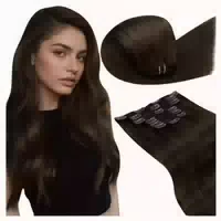 Extensions Clip in Echthaar 60cm Glatt Goldbraun 70 cm Goldb 1 st