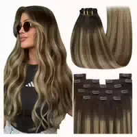 Extensions Clip in Echthaar Ombre Braun 1 Clip 1 #2 2 6 35 C 1 st
