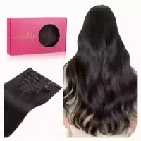 Extensions Clip in Echthaar Remy 14 Zoll 35cm 120g #2 Dunkel 1 st