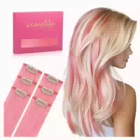 Extensions Clip in Echthaar Remy 50cm 30g 6pcs #pfirsich Ros 1 st