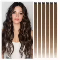 Clip in Extensions Echthaar Braun 6 Stück Remy 35cm #4 Mitte 1 st