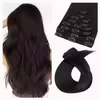 Extensions Clip in Echthaar Remy Hair 8 Tressen 50 cm Schwar 1 st