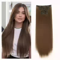Clip in Extensions Haarteil Lang Glatt Synthetisch 65 cm mit 1 st