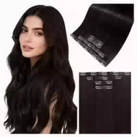 Clip in Extensions Echthaar 50cm Ombre Braun 50cm 7pcs 2 7#b 1 st