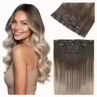 Extensions Clipin Echthaar Ombre Blond 35cm 4pcs 2 2#8 18 60 1 st