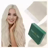 Tape Extensions Echthaar Platinblond Skin Weft Lang 60 cm 1 1 st