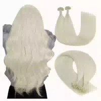 Extensions Echthaar Bondings 60 cm U Tip 1 U Tip 2 #platinbl 1 st