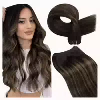 Extensions Echthaar Tressen Balayage Ombre Braun 40 cm 1 4 H 1 st