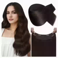 Extensions Echthaar Braun Unsichtbar Draht 35 cm 80g 35 cm W 1 st