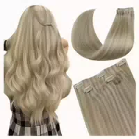 Extensions Echthaar Clip Blond 35cm 7pcs 4 1#16 22 Invisible 1 st