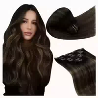 Clip Extensions Echthaar Balayage Blond 35cm 7pcs 2 5#8 60 8 1 st