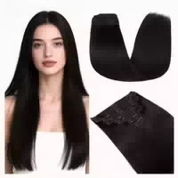 Extensions Echthaar Clip in Doppelttressen 8er 01 Schwarz 30 1 st