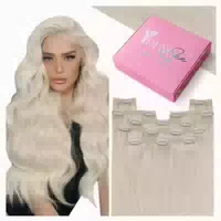 Extensions Clip Echthaar Remy Ombre Aschblond 1 Clip 3 #sun 1 st