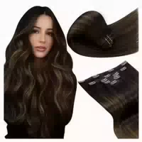 Extensions Echthaar Clip Tressen Frauen 80g 50cm 5pcs 3 2#2 1 st