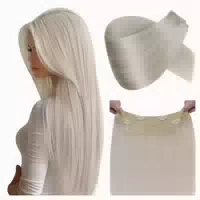 Extensions Echthaar Draht Platinblond 80g 40cm 40 cm W 1 1 # 1 st