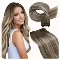 Clip in Extensions Echthaar Glatt Balayage Braun 35cm 5pcs 2 1 st