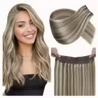 Ponytail Extensions Echthaar Blond Hellgoldbraun 70g 30 cm P 1 st