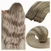 Tressen Echthaar Extensions Aschblond Ombre Blond 2 Weft 1 # 1 st