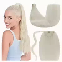 Extensions Echthaar Pferdeschwanz Blond Invisible 80g 40cm 4 1 st