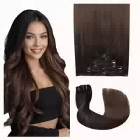 Extensions Echthaar Remy 40cm #1bt4 Natürlich Schwarz Bis Du 1 st
