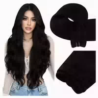 Extensions Echthaar Remy 40cm #1bt4 Natürlich Schwarz Bis Du 1 st