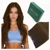 Extensions Echthaar Remy Mittelbraun Draht 70g 30 cm 2 19 Fp 1 st