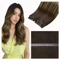 Extensions Echthaar Tressen Blond 40cm 80g 1 8 Butterfly Wef 1 st