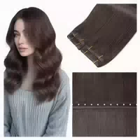 Extensions Echthaar Tressen Aschbraun 45cm 50g 1 2 Butterfly 1 st