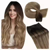 Clip in Extensions Echthaar Glatt Balayage Braun 35cm 5pcs 2 1 st