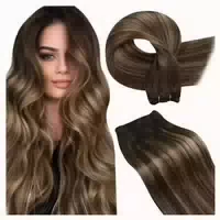 Extensions Echthaar Braun Einnähen 60cm 100g 60cm 120g 4 5 W 1 st