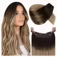 Extensions Echthaar Unsichtbar Draht Ombre Braun 30 cm W 1 1 1 st