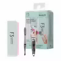 F3 Systems Mini Beauty Kit Buffing Block, Clipper, Tweezer 1set