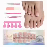 Falsche Fußnägel Press On Kurz Acryl 120 Stück Rosa Toenail 1 st