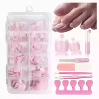 Falsche Fußnägel Press On Kurz Acryl 120 Stück Rosa Toenail 1 st