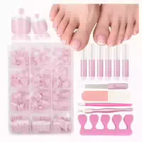 Falsche Fußnägel 240 Stück Kit Französisch Rosa French 1 g 1 st