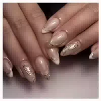 Falsche Nägel 24 3d Gold Glitzer Mandel 12 Größen Design 3 1 st