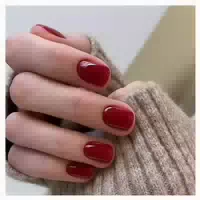 Falsche Nägel 24 Kurz Eckig Fullcover Acrylnägel Damen Rot 1 st