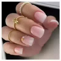 Falsche Nägel 24 Rosa Weiß Ombre Gradient Rosa White 1 ml 1 1 st