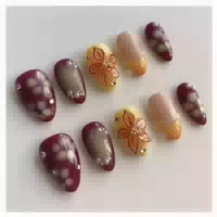 Falsche Nägel 24 Stück 3d Rotblumen Jelly Gel Kristall Desig 1 st