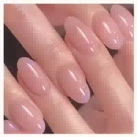 Falsche Nägel 24 Stück Mandel Kurz Nude Rosa French zum Aufk 1 st