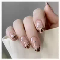 Falsche Nägel 24 Stück Press On Coffin French Acryl Glitzer 1 st