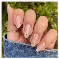 24 Stück Rosa Herz Falsche Nägel Press On Nails Glitzer Fren 1 st
