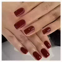 Falsche Nägel 24 Stück Rot Square Aufkleben Acryl Rot 1 ml 1 st