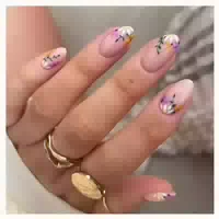 24 Mandel Nägel Rosa French Glitzer Acryl Fingernägel Fake N 1 st