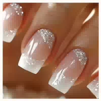 Falsche Nägel Aufkleben Französisch 24 Nude Glitter 1 ml 1er 1 st