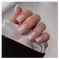 Falsche Nägel French Tip Press On Kurz Quadratisch Glänzende 1 st