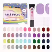 Falsche Nägel Kurz Kinder Acryl Nagelkleber 144 Stück Buntb 1 st